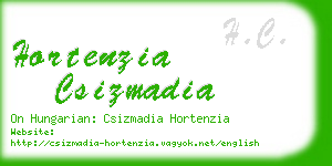 hortenzia csizmadia business card